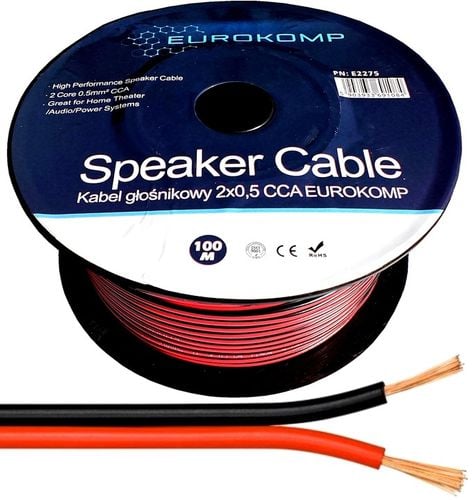 PROFESJONALNY KABEL PRZEWÓD GŁOŚNIKOWY 2x0,5mm CCA HQ na Arena.pl