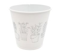 DONICZKA NA KWIATY OSŁONKA METALOWA NA DONICZKĘ BIAŁA 11 cm