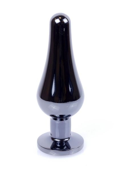Plug-Jewellery Dark Silver Butt Plug- Red zdjęcie 5