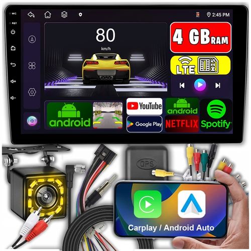 RADIO SAMOCHODOWE 2 DIN ANDROID 13 CARPLAY WIFI SIM GPS MAPY RDS DOTYKOWE na Arena.pl