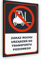 Tabliczka znak informacyjny 40x30 Antracyt ZAKAZ RUCHU TRANSPORTU Dibond