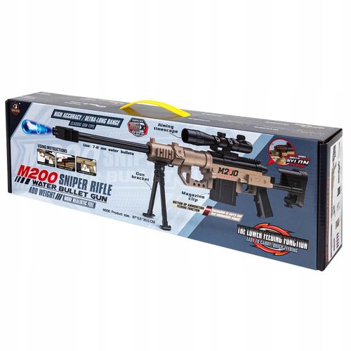 KARABIN SNAJPERSKI DLA DZIECI KULKI ŻELOWE SNAJPER PISTOLET LUNETA 16X M200 na Arena.pl