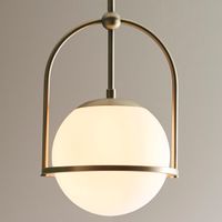 Zwisowa lampa art deco łuk L&-190844 Light& kula mosiądz