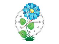 40X40CM ZEGAR DUŻY NIEBIESKI KWIAT OBRAZ