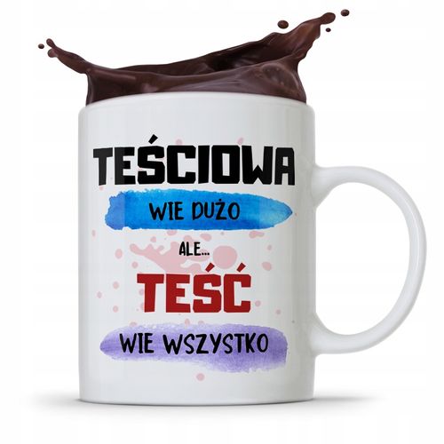 Kubek Prezent Dla Teścia Teść Wie Wszystko Prezent Z Nadrukiem Ze Zdjęciem na Arena.pl