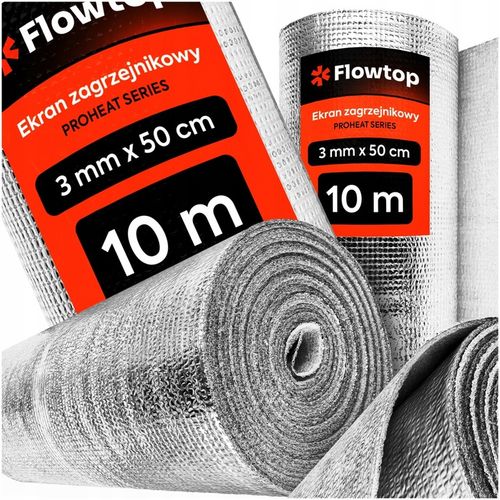 Ekran Zagrzejnikowy 10m Mata Pianka Aluminiowa Izolacyjna Odbija Ciepło Alu na Arena.pl