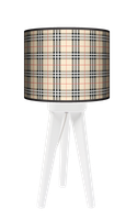 Lampa stołowa - trójnóg drewniana mała - Kratka (piaskowa)