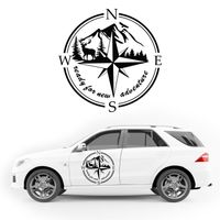 NAKLEJKA NA SAMOCHÓD TERENOWY wodoodporna róża wiatrów jeleń KAMPER 35 cm