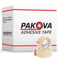 TAŚMA PAKOWA BEZBARWNA 48/132y Klejąca Transparent PAKOVA 36 szt