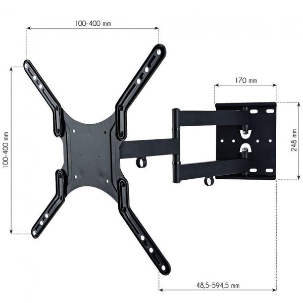 Uchwyt ścienny Techly 23"-55", 45kg obrotowy zdjęcie 3