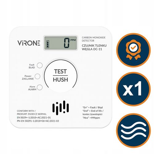 Czujnik Czadu Tlenku Węgla na Baterie Bezprzewodowy Uniwersalny Detektor na Arena.pl