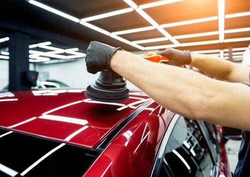 POLERKA SAMOCHODOWA ELEKTRYCZNA SZLIFIERKA 1400W Z REGULACJĄ + GĄBKI ZESTAW na Arena.pl