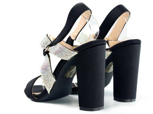 Czarne sandały na supku z cyrkoniami 38 na Arena.pl
