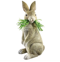 Dekoracja wielkanocna figurka królik zajączek kępki trawy brązowy