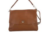 Duża torebka klasyczna ze skóry naturalnej miękkiej - Brązowa jasna