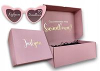 Pudełko box czy zostaniesz ŚWIADKOWĄ prezent dla Świadkowej różowe