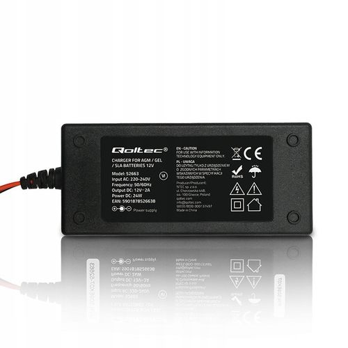 Ładowarka Qoltec do AGM GEL STD | Prostownik 12V 2A 24W na Arena.pl
