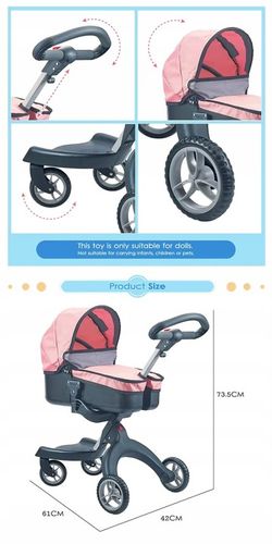 Nowoczesny stylowy wózek dla lalek głęboki gondola Starli na Arena.pl