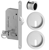 ZESTAW DO DRZWI PRZESUWNYCH NA KLUCZ CHROM SZCZOTKOWANY