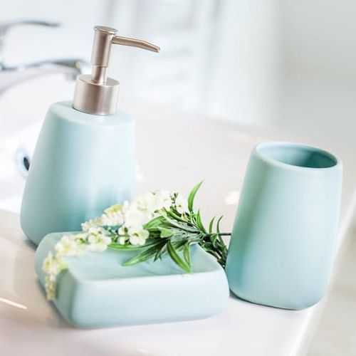 Dozownik ceramiczny do mydła PASTELLO szary matowy 400 ml na Arena.pl