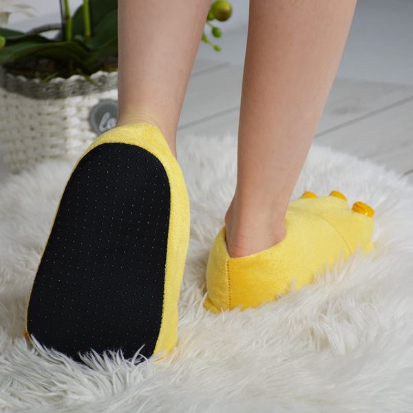 CIEPŁE KAPCIE PLUSZOWE ŁAPY PAZURY CIAPY ZÓŁTE UNISEX ONESIES PANTOFLE M zdjęcie 2