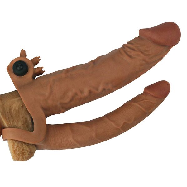 Add 2"" Pleasure X Tender Vibrating Double Penis Sleeve zdjęcie 2