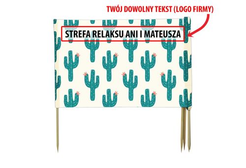 PARAWAN PLAŻOWY Kaktusy z indywidualnym  napisem 4 PANELE 31.4 na Arena.pl