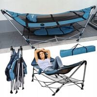 Hamak Ogrodowy ze Stelażem 264x83cm + Torba, 135kg do Ogrodu