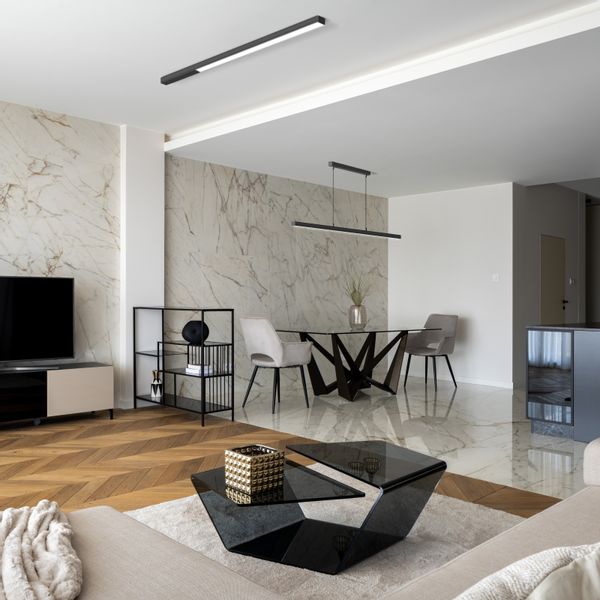 Industrialna lampa sufitowa Pietra 313301203-12 Elkim LED 24W 4000K czarna zdjęcie 2