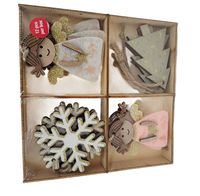 DEKORACYJNE ZAWIESZKI świąteczne na choinkę drewniane 12 sztuk