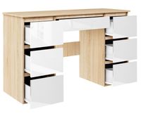 biurko MEGAN B3 DĄB SONOMA/BIAŁE FRONTY POŁYSK szkolne dla dziecka