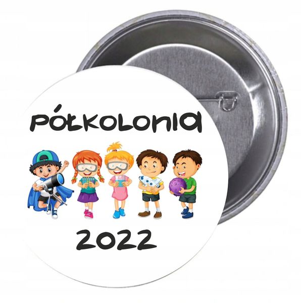 Przypinki buttony PÓŁKOLONIA 2022 znaczki HIT zdjęcie 1