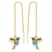 Kolczyki Przewlekane łańcuszek Ptak Kamyczek Blue