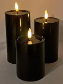 Świeca solarna LED 7.5cm czarna wodoodporna z efektem płomienia Rozmiar - L
