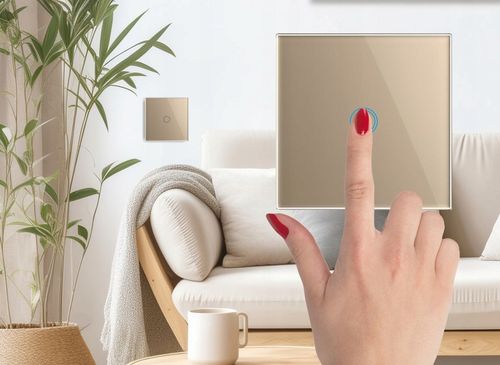 WŁĄCZNIK WYŁĄCZNIK ŚWIATŁA SZKLANY DOTYKOWY POJEDYNCZY ZŁOTY SZKŁO na Arena.pl