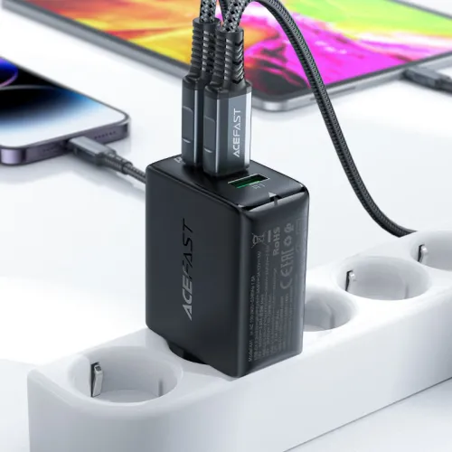 Acefast szybka ładowarka sieciowa GaN 2x USB-C / USB-A) PPS / PD / QC4+ 65W na Arena.pl