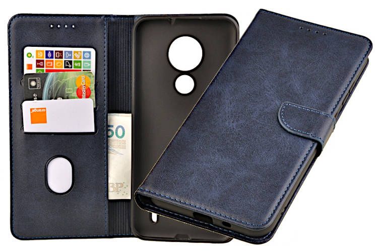 Etui portfel Wallet do Nokia C21 granatowy zdjęcie 1