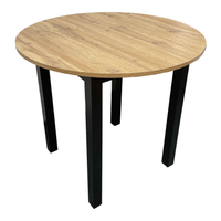 Stół WIKTOR Ø100 cm dąb skandynawski do jadalni metalowe nogi