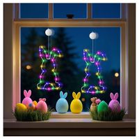 Dekoracja wielkanocna na okno LED 2 sztuki zające króliki Wielkanoc