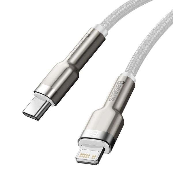 kabel usb-c do lightning baseus cafule, pd, 20w, 1m (biały) zdjęcie 5