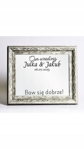 NAKLEJKA NA LUSTRO naklejki personalizowane na wesele ślub imprezę urodziny na Arena.pl