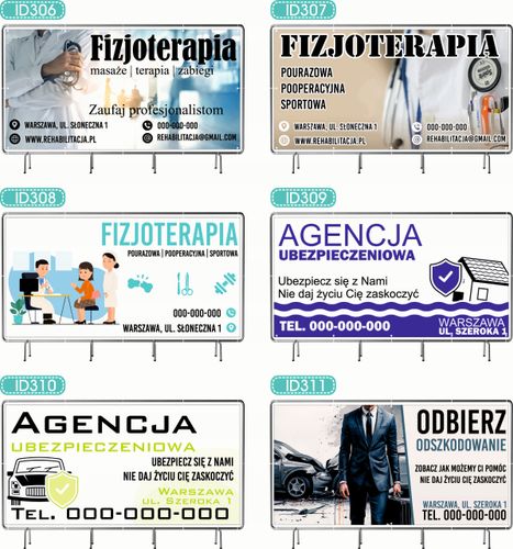 BANER REKLAMOWY 200x100 cm projekt w cenie oczkowany FIZJOTERAPIA na Arena.pl