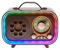 Radio Retro PRZENOŚNE Kuchenne Głośnik Bluetooth RGB USB MP3 TF 4719