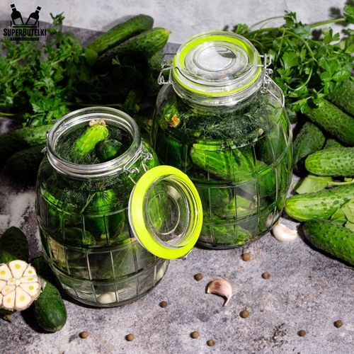 SŁÓJ SZKLANY 3L DUŻY POJEMNIK WECK NA PRZETWORY Z ZAMKNIĘCIEM na Arena.pl