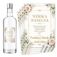 Naklejki etykiety na butelki Wódkę Wino Weselną na ślub + Imiona + Data