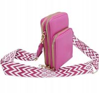 Sara Moda - torebka rowerówka portfel etui na telefon fuksja mat 327