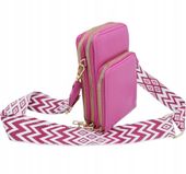 Sara Moda - torebka rowerówka portfel etui na telefon fuksja mat 327