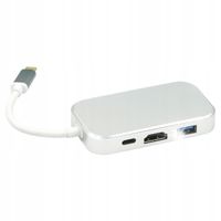 ADAPTER HUB 5w1 USB-C DO 3xUSB 3.0 + HDMI 4K HUB USB TYP C WIREWAY WW410215