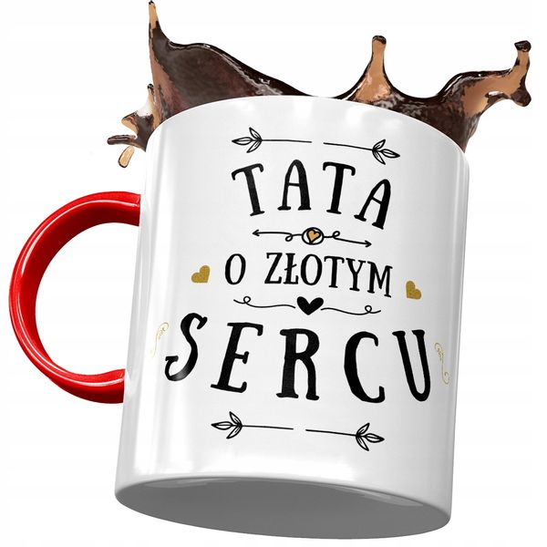 Kubek Czerwony Dla Taty Ojca Na Dzień Taty Prezent Z Nadrukiem Ze Zdjęciem zdjęcie 1