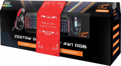 KLAWIATURA MYSZKA PODKŁADKA MIKROFON SŁUCHAWKI ZESTAW GAMINGOWY 4W1 PREZENT na Arena.pl